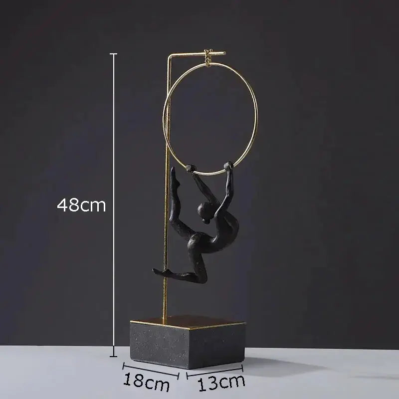 Abstract Acrobat Hanging Ring Sculpture
