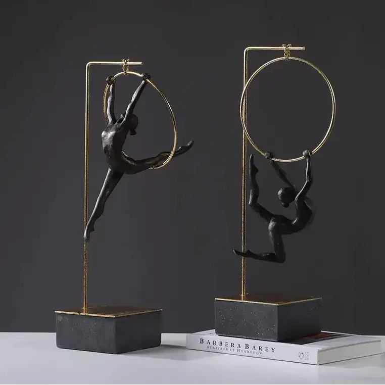 Abstract Acrobat Hanging Ring Sculpture
