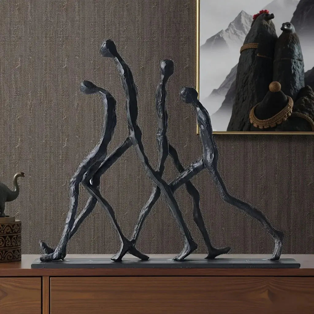 Abstract Ascending Figures Sculpture for Modern Home Decor
