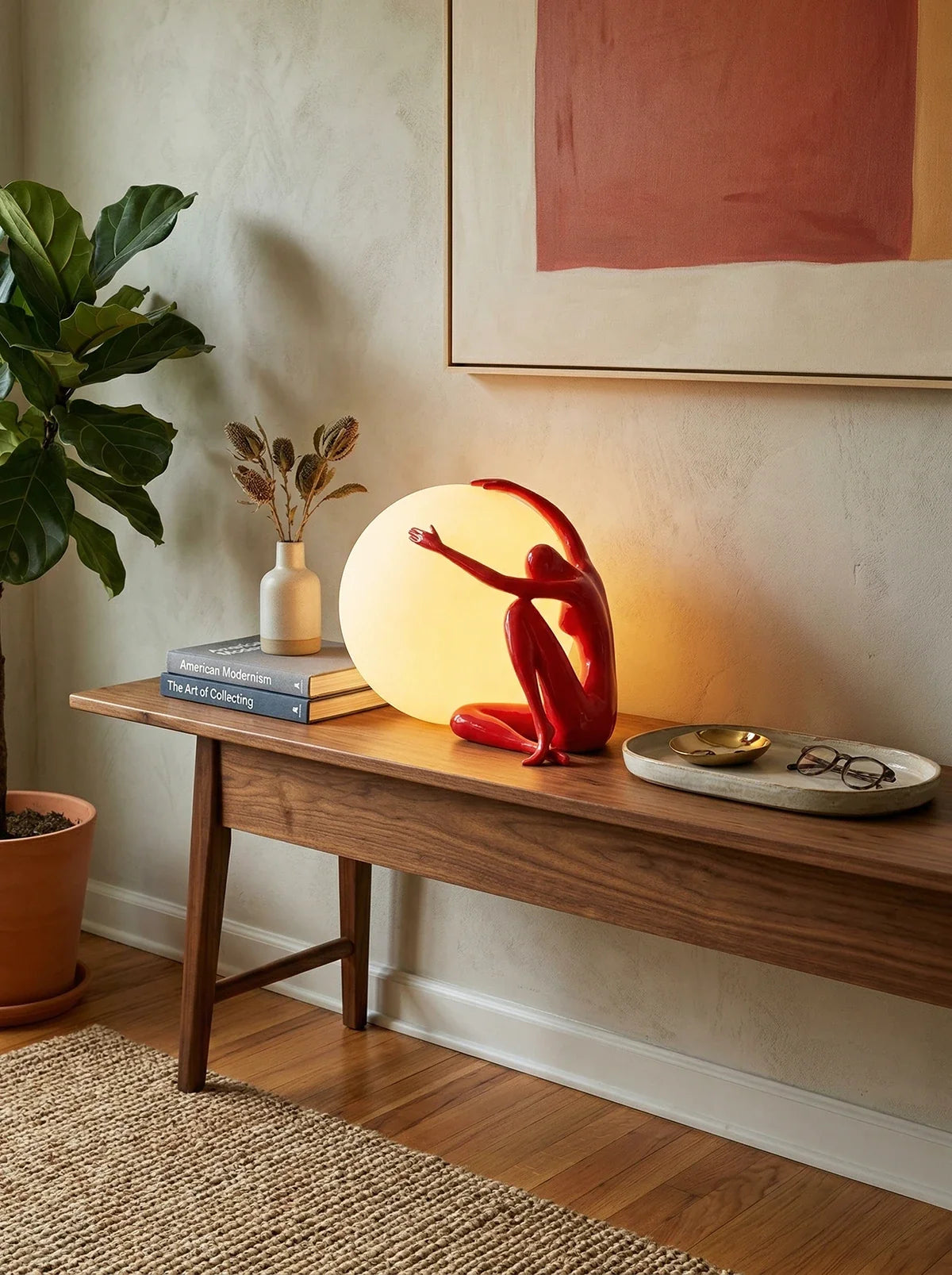 Abstract Character Round Table Lamp
