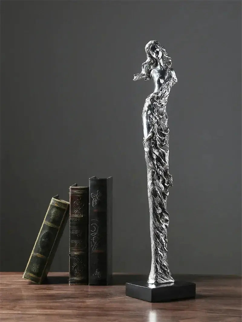 Abstract Girl Electroplated Resin Sculpture