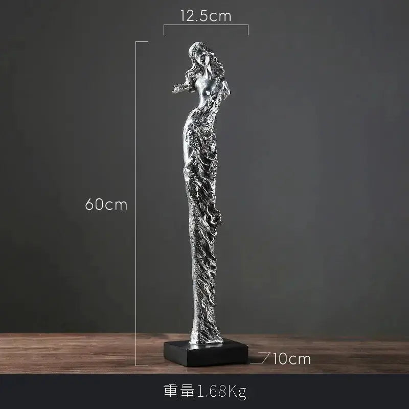Abstract Girl Electroplated Resin Sculpture