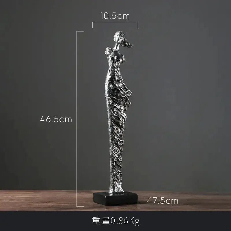 Abstract Girl Electroplated Resin Sculpture