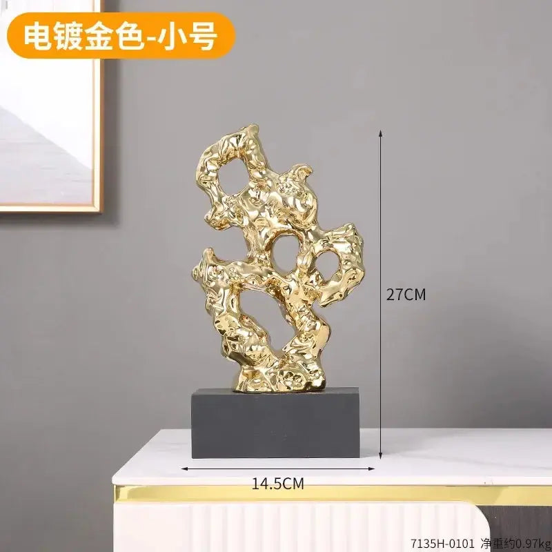 Abstract Gold Hollow Decorative Sculpture
