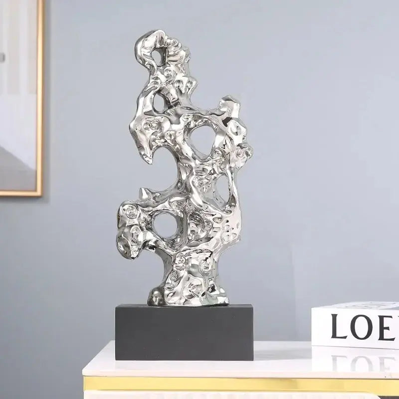 Abstract Gold Hollow Decorative Sculpture