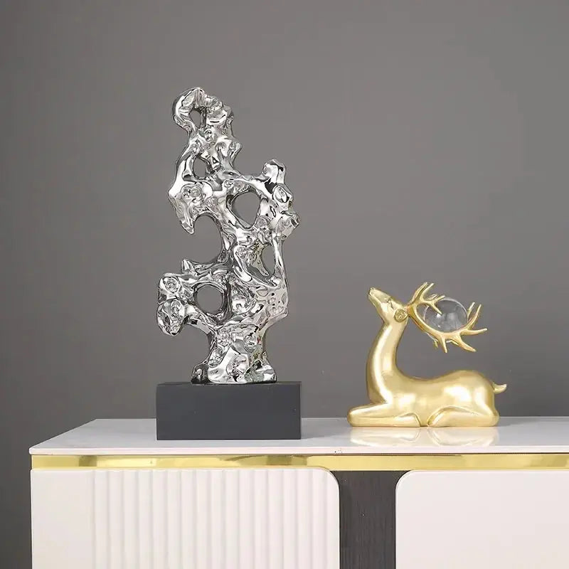 Abstract Gold Hollow Decorative Sculpture