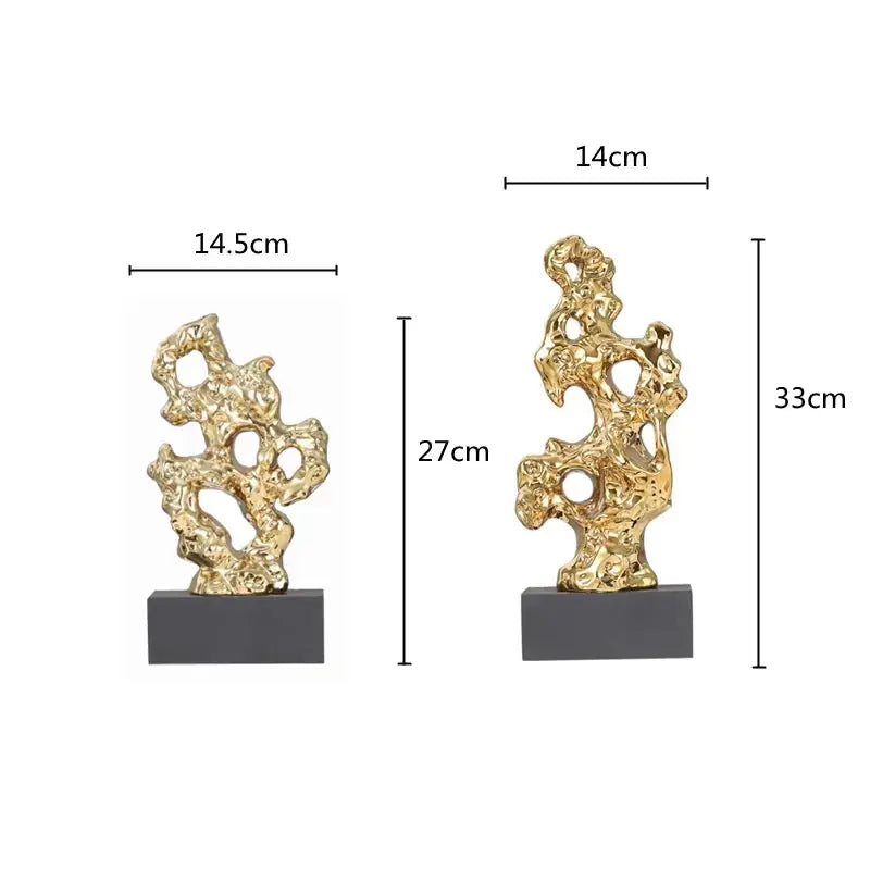 Abstract Gold Hollow Decorative Sculpture