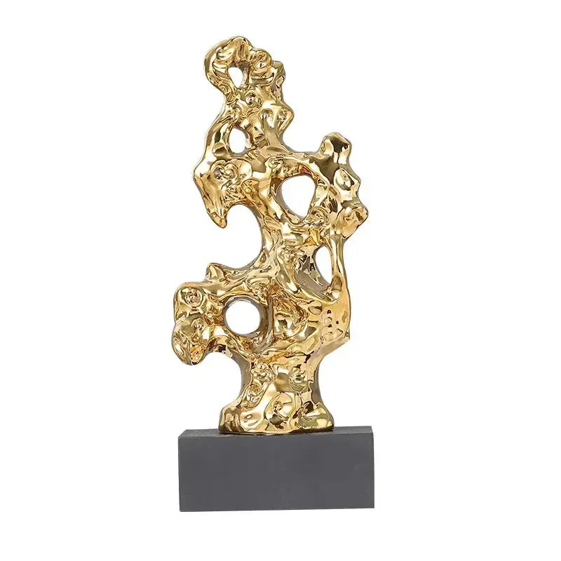 Abstract Gold Hollow Decorative Sculpture
