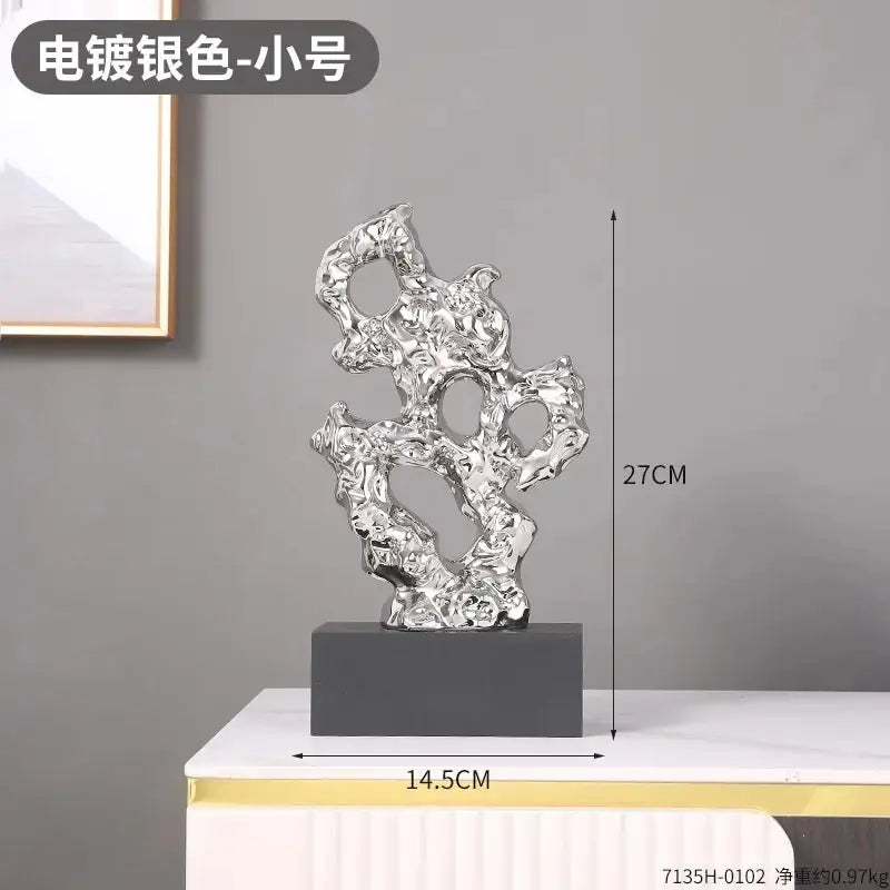 Abstract Gold Hollow Decorative Sculpture