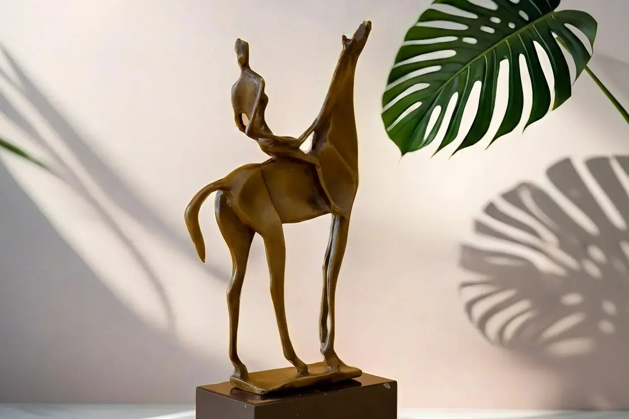 Abstract Horse Rider Sculpture — Bronze