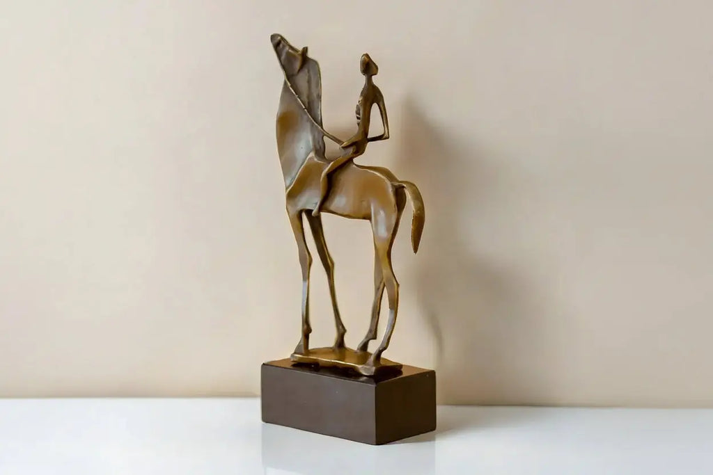 Abstract Horse Rider Sculpture — Bronze