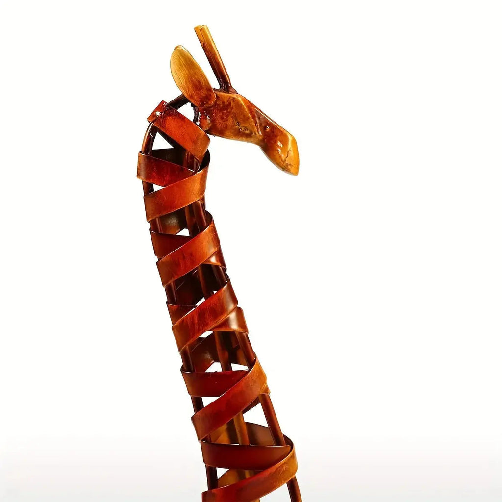Abstract Iron Giraffe Sculpture Decorative Tabletop Accent
