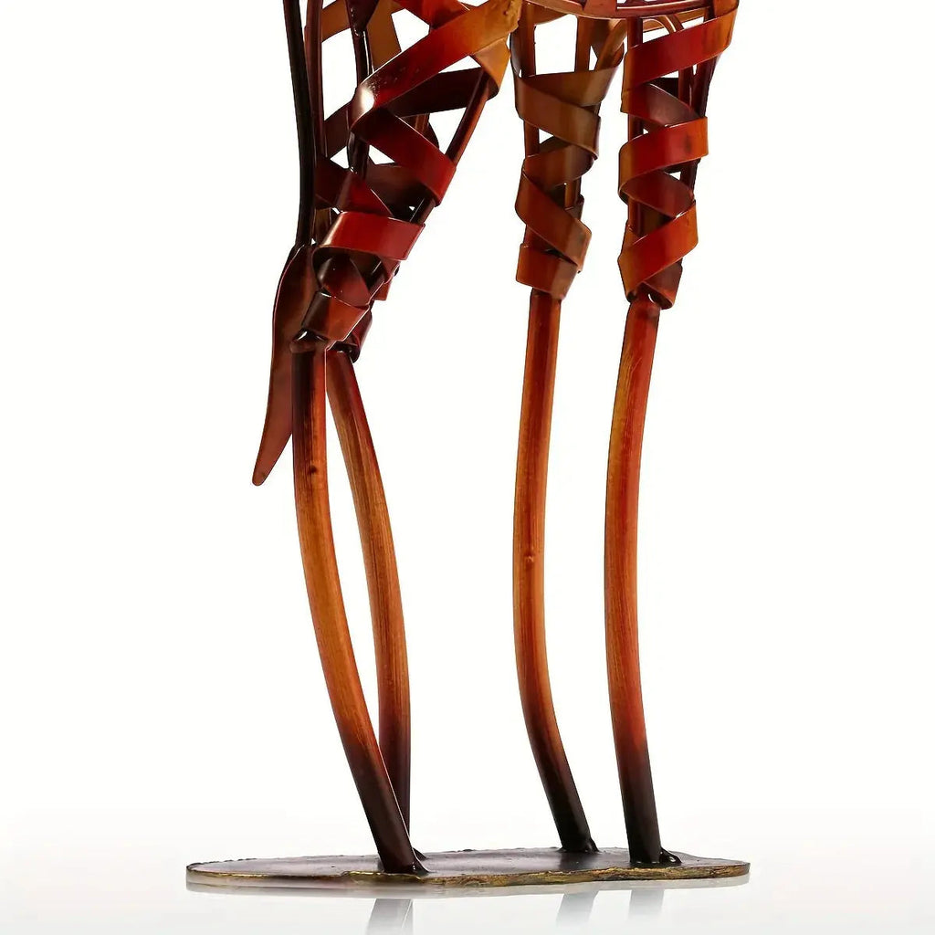 Abstract Iron Giraffe Sculpture Decorative Tabletop Accent