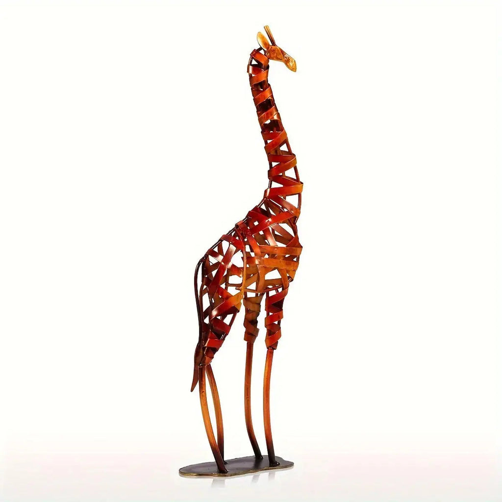 Abstract Iron Giraffe Sculpture Decorative Tabletop Accent