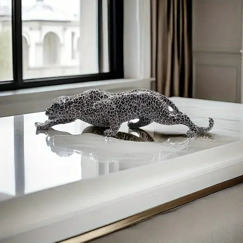 Abstract Leopard Figurine Modern Textured Table Decor