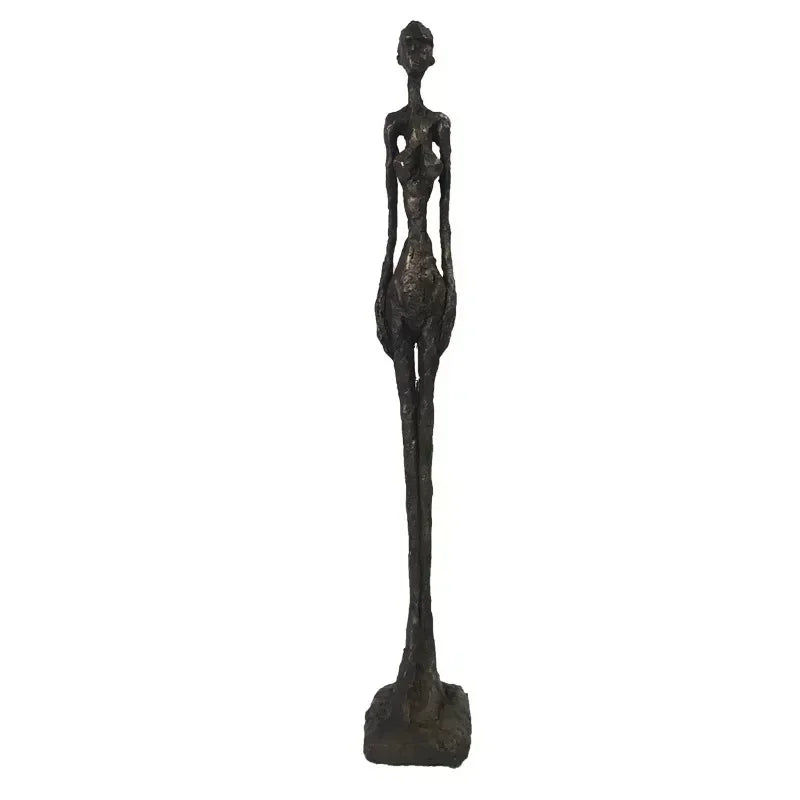 Abstract Standing Woman Brass Sculpture