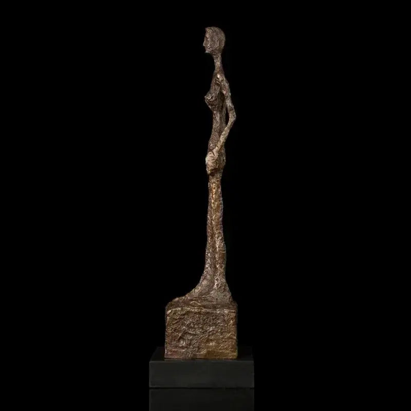 Abstract Standing Woman Brass Sculpture