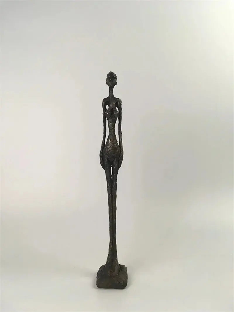 Abstract Standing Woman Brass Sculpture