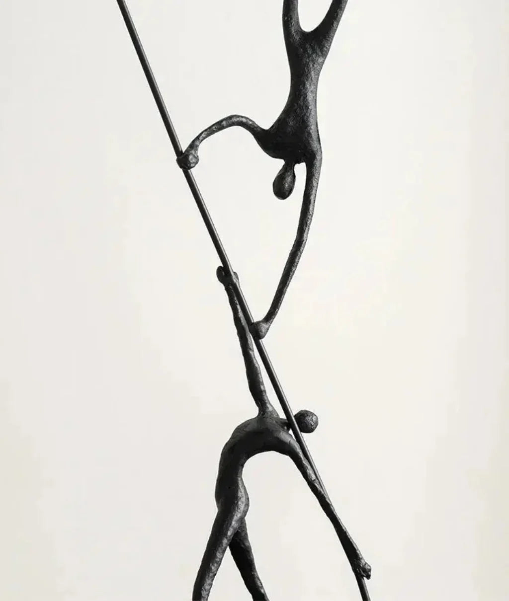Acrobatic Sculpture Black with Silver Sphere for Modern Homes