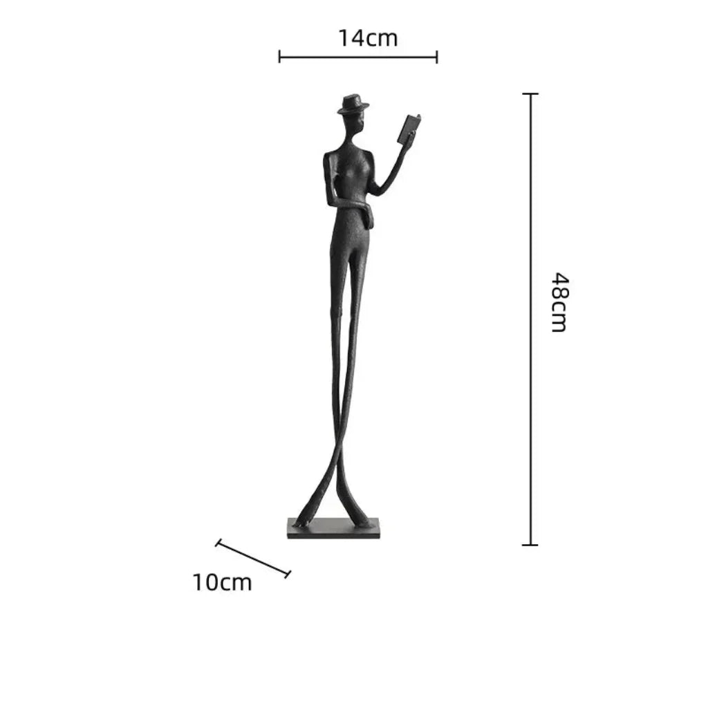 Acrobatic Sculpture Black with Silver Sphere for Modern Homes