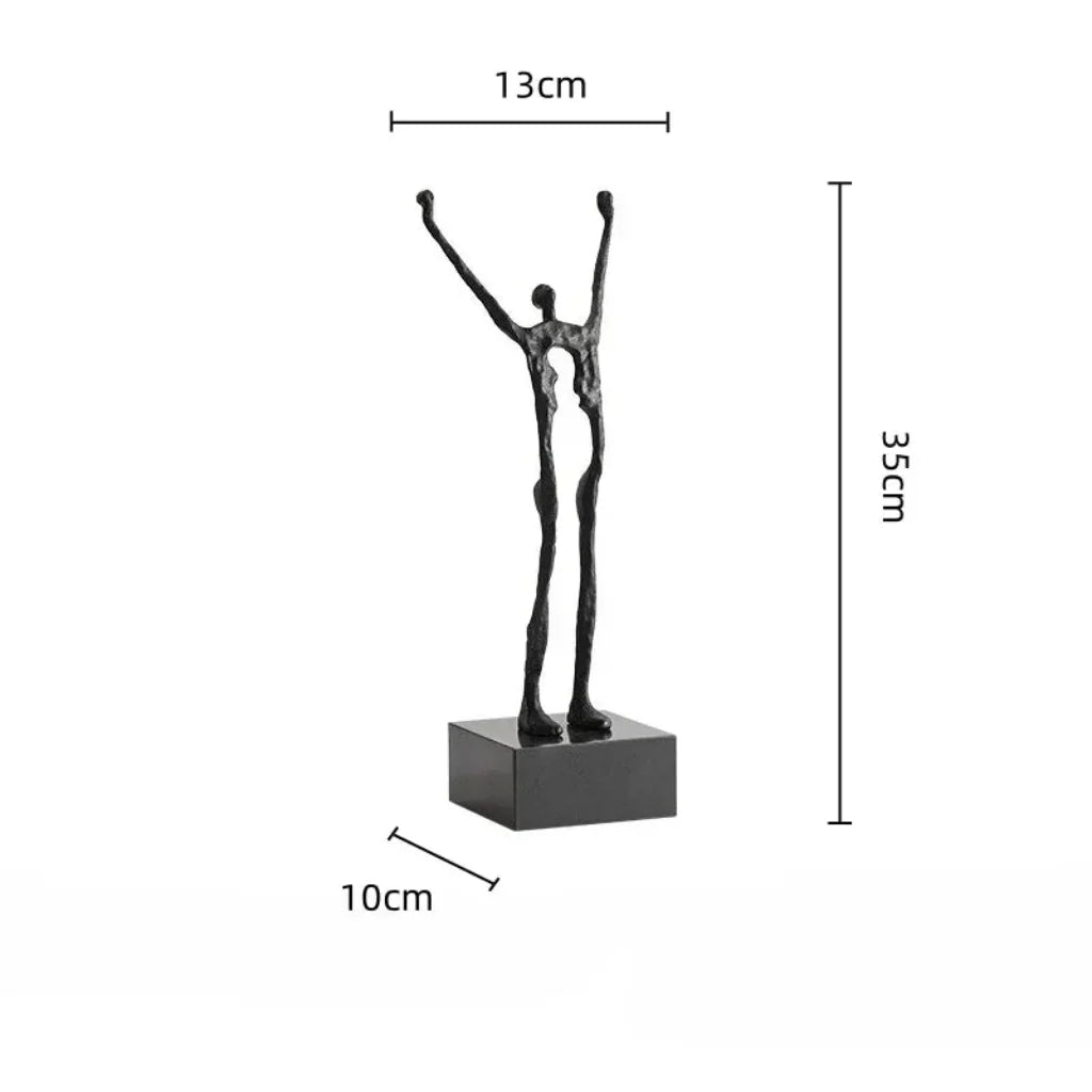Acrobatic Sculpture Black with Silver Sphere for Modern Homes