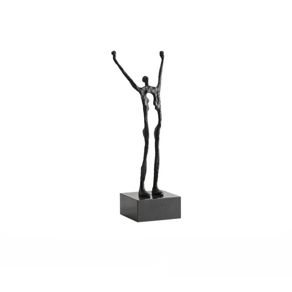 Acrobatic Sculpture Black with Silver Sphere for Modern Homes