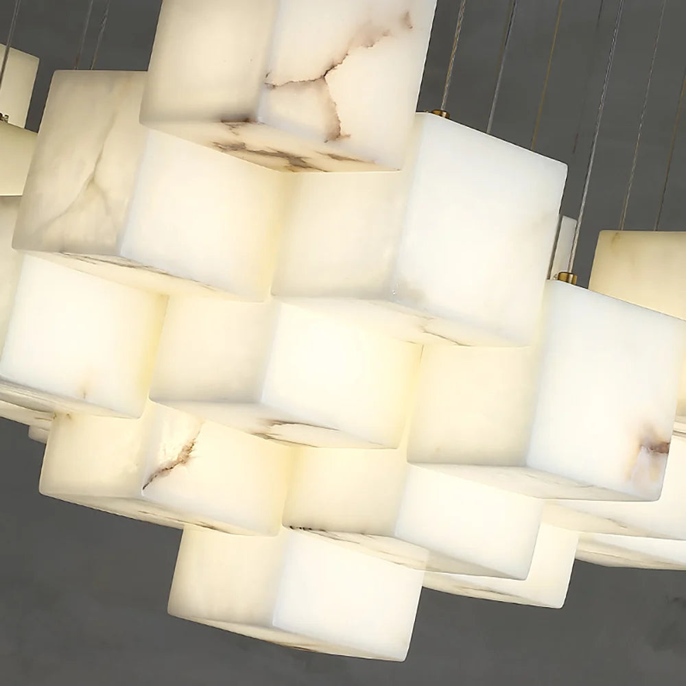 Cube Alabaster Cascade Chandelier