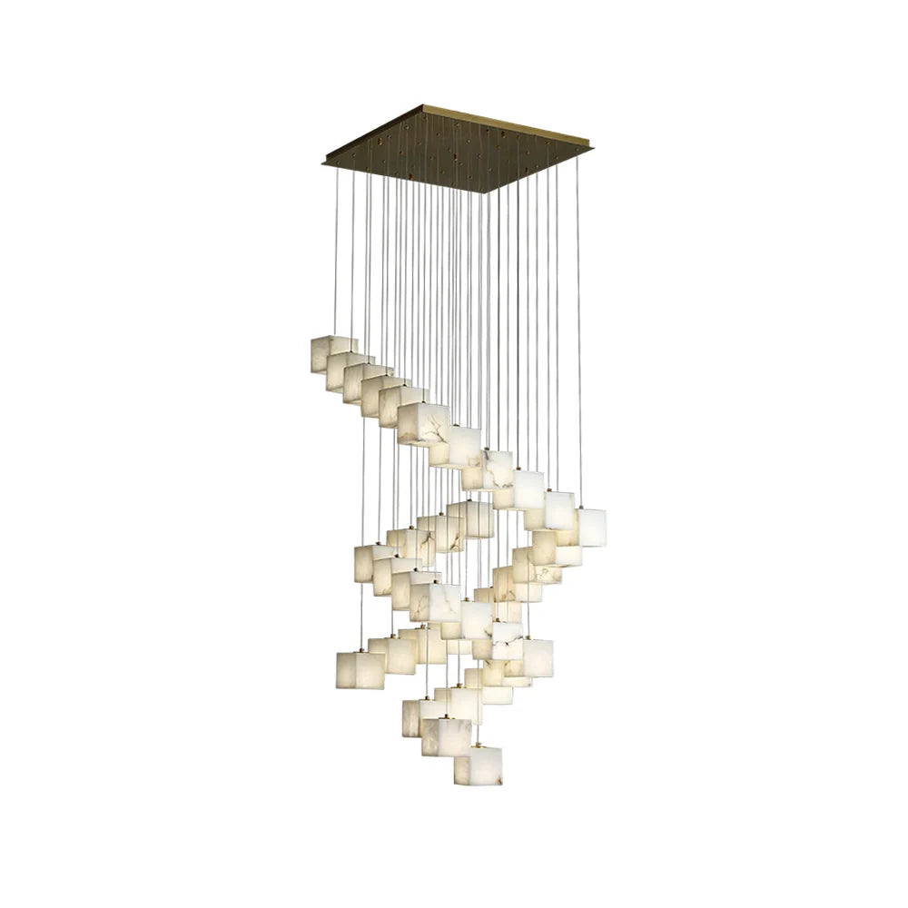 Cube Alabaster Cascade Chandelier