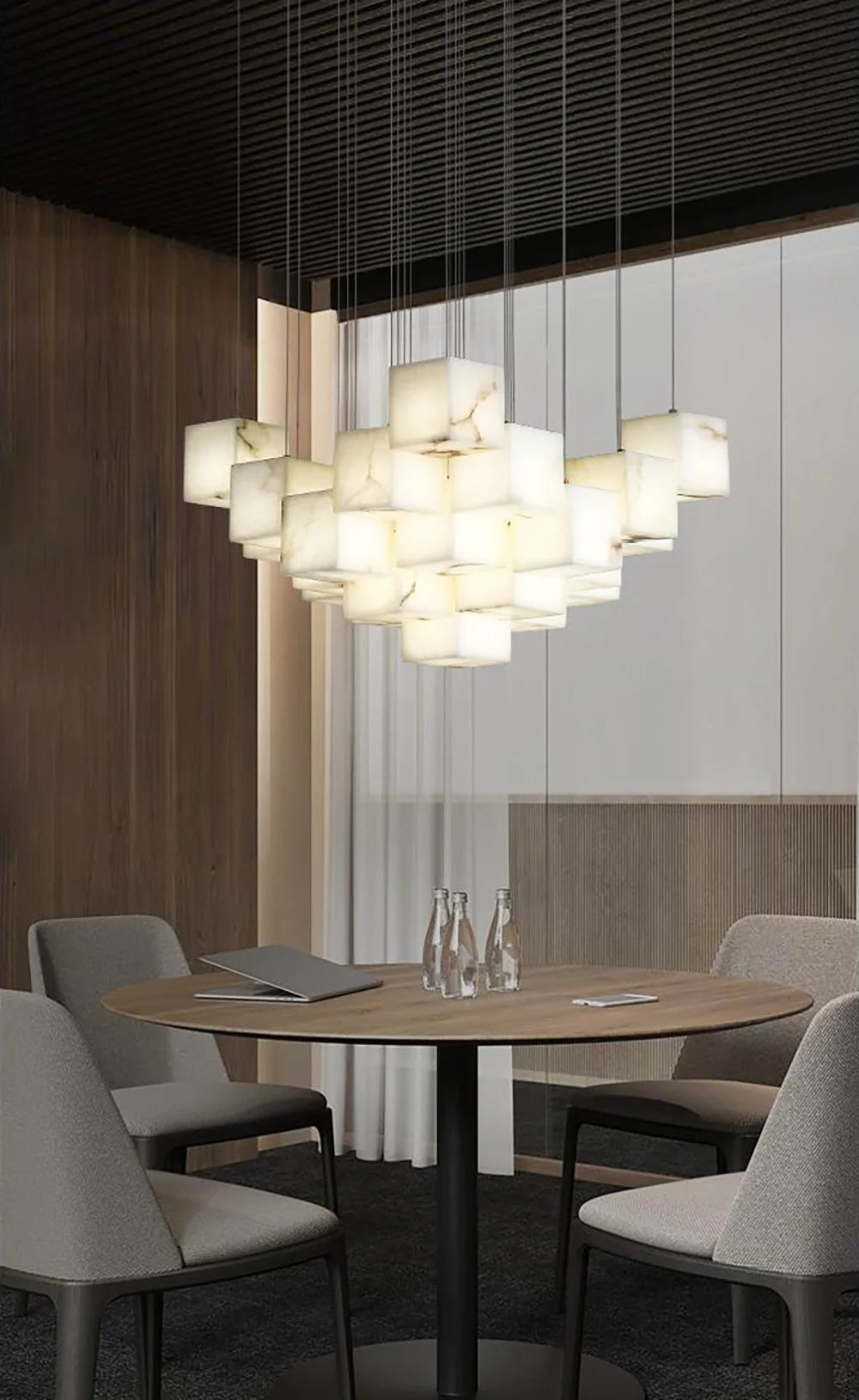 Cube Alabaster Cascade Chandelier