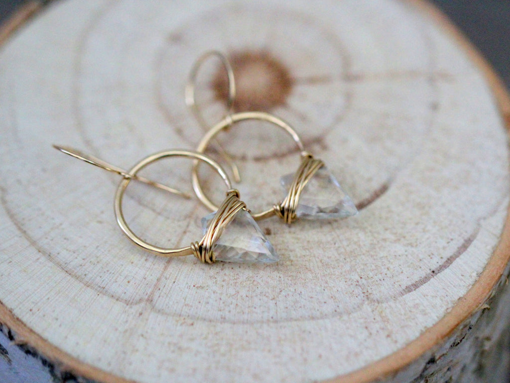 Albatross Earrings - Crystal Quartz