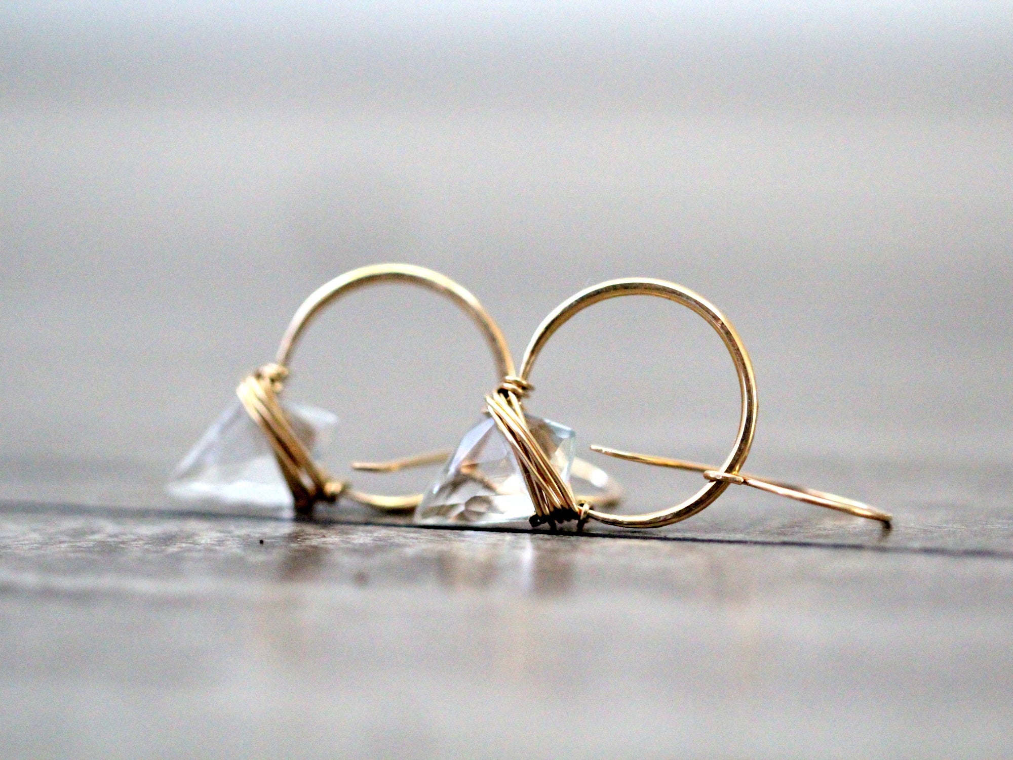Albatross Earrings - Crystal Quartz
