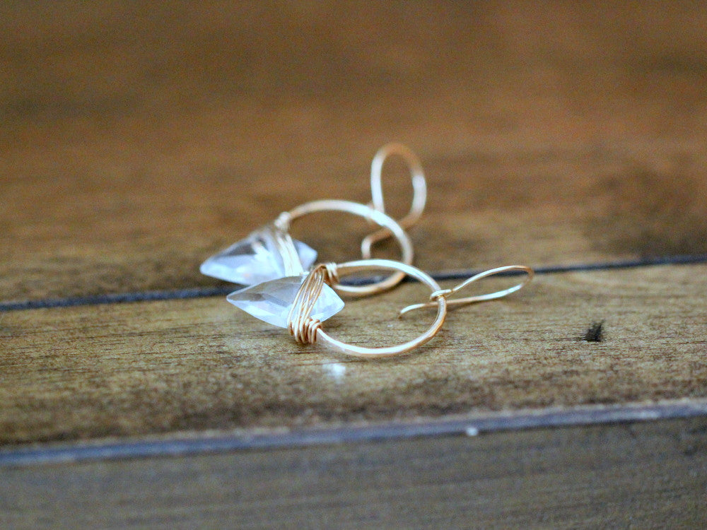 Albatross Earrings - Crystal Quartz