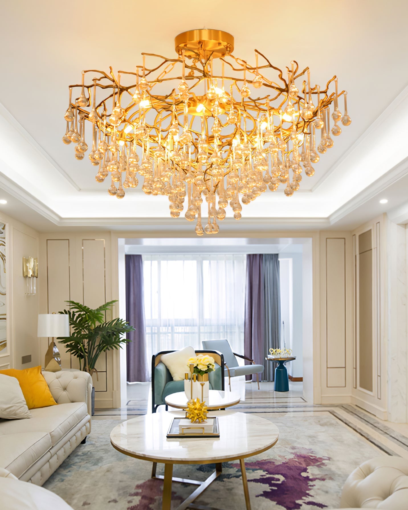 Anita brass chandelier
