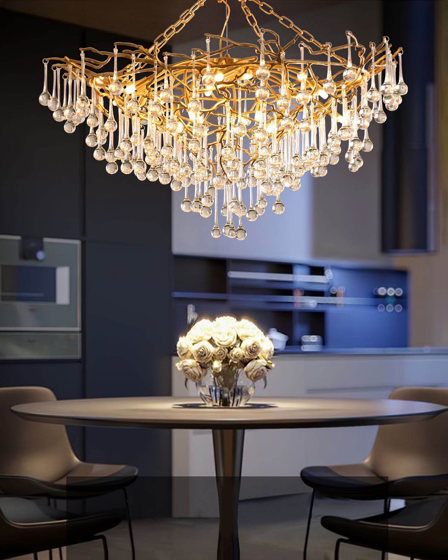 Anita brass chandelier