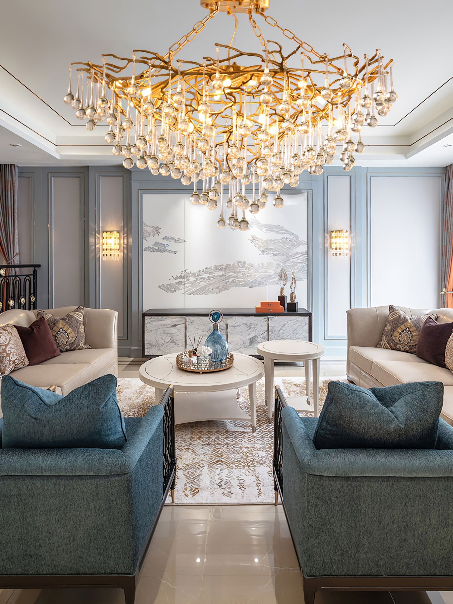 Anita brass chandelier
