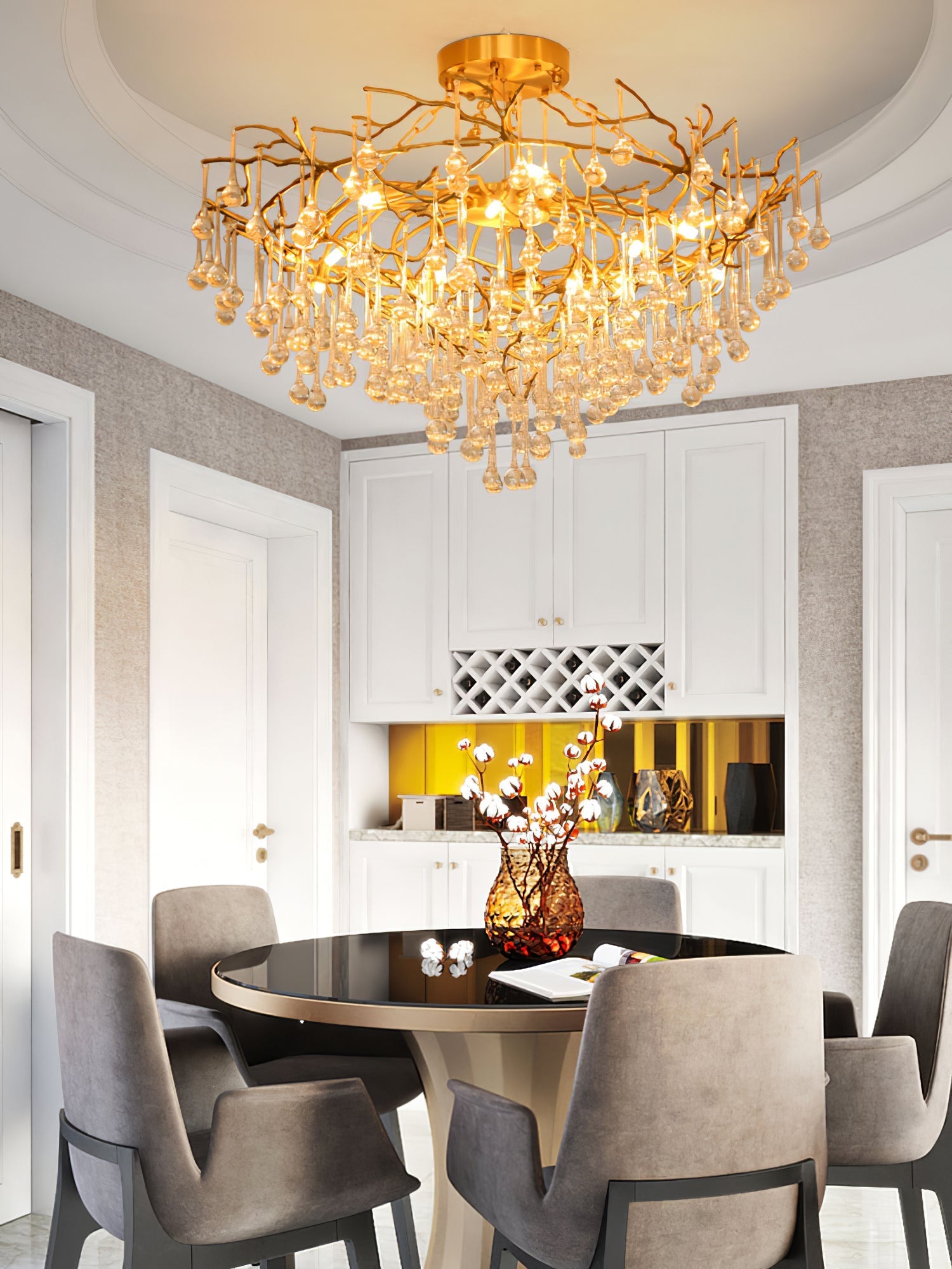 Anita brass chandelier