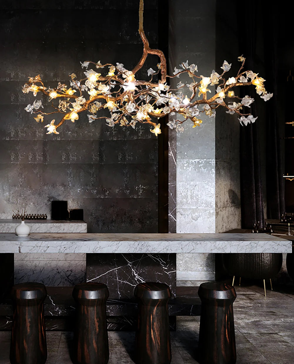 Aosta Glass Blossom Branch Chandelier