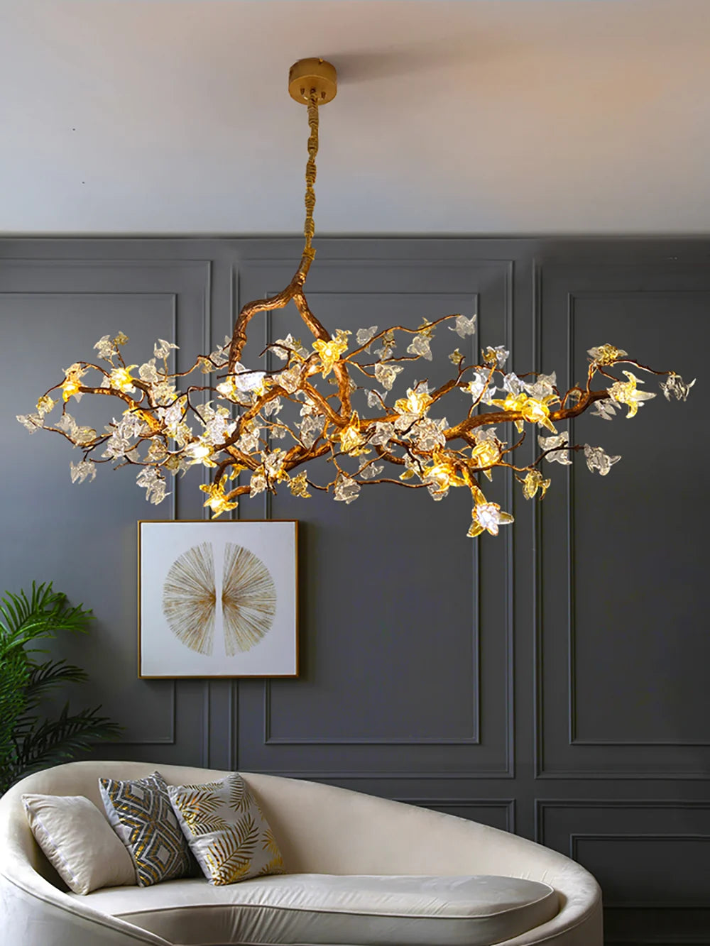 Aosta Glass Blossom Branch Chandelier