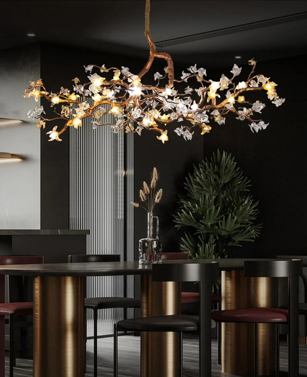 Aosta Glass Blossom Branch Chandelier