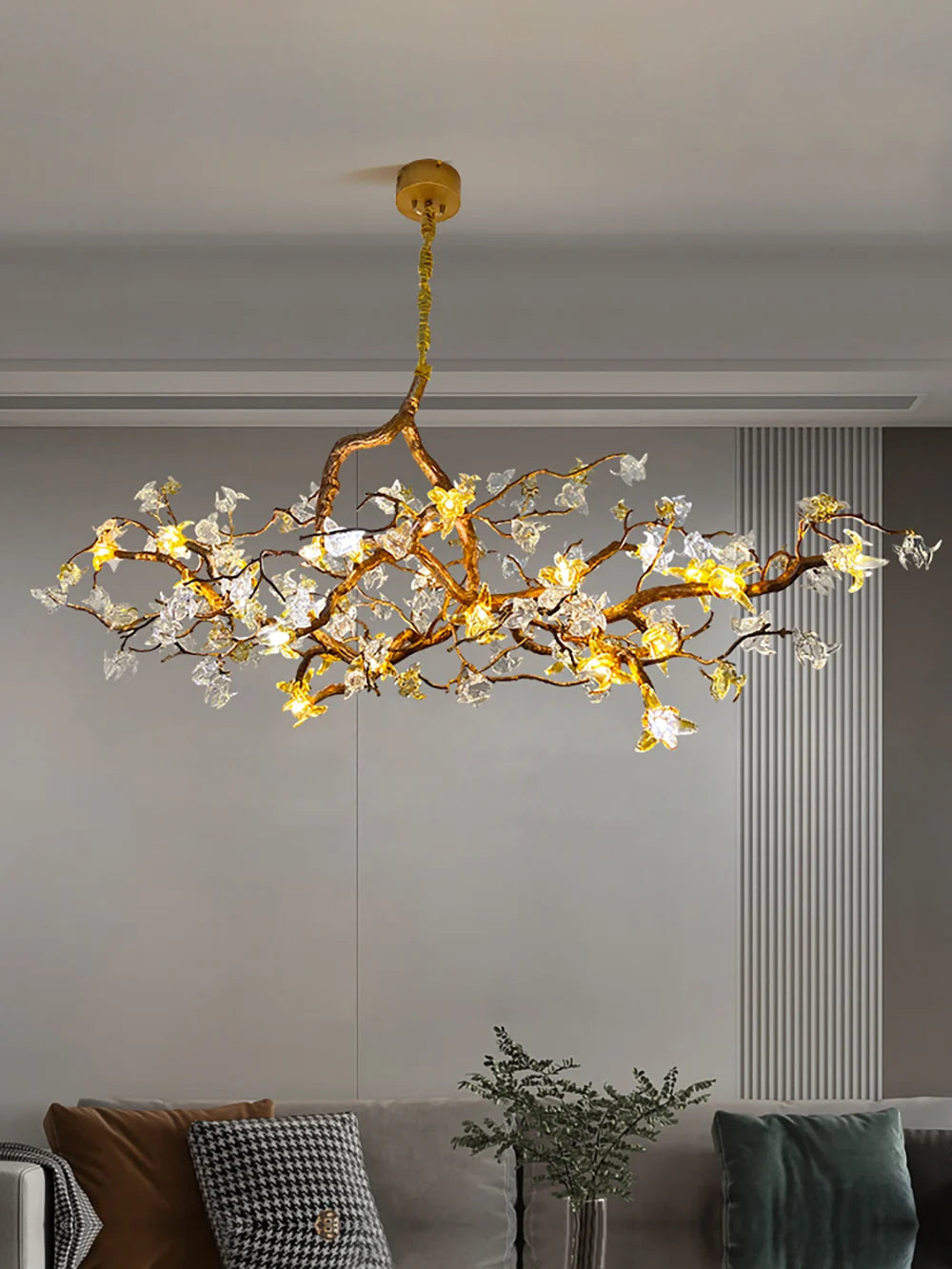 Aosta Glass Blossom Branch Chandelier