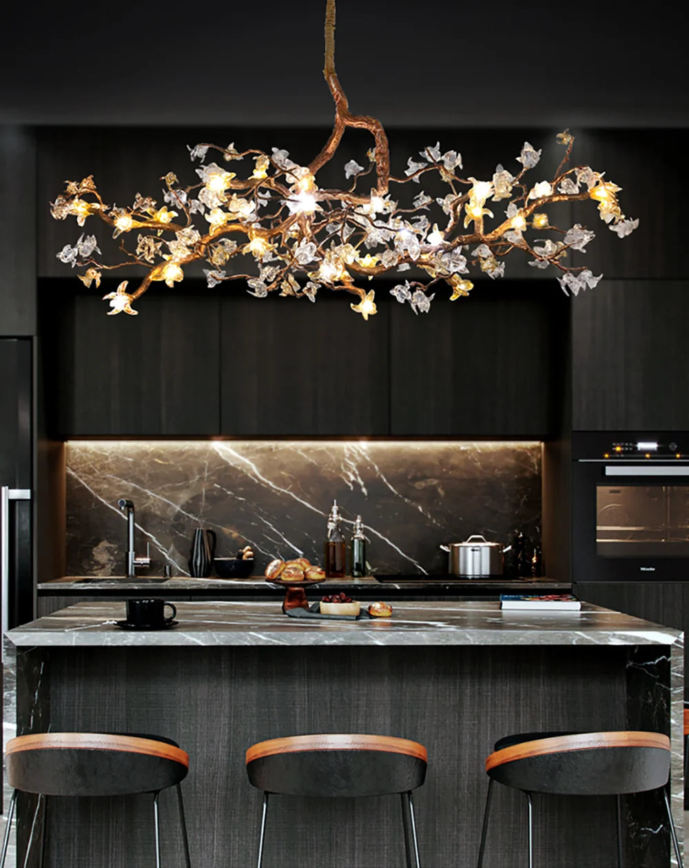 Aosta Glass Blossom Branch Chandelier