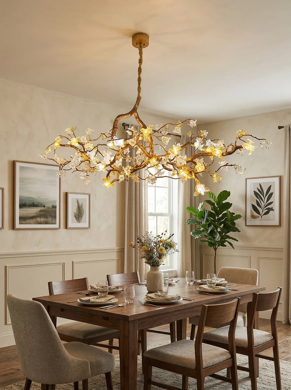 Aosta Glass Blossom Branch Chandelier