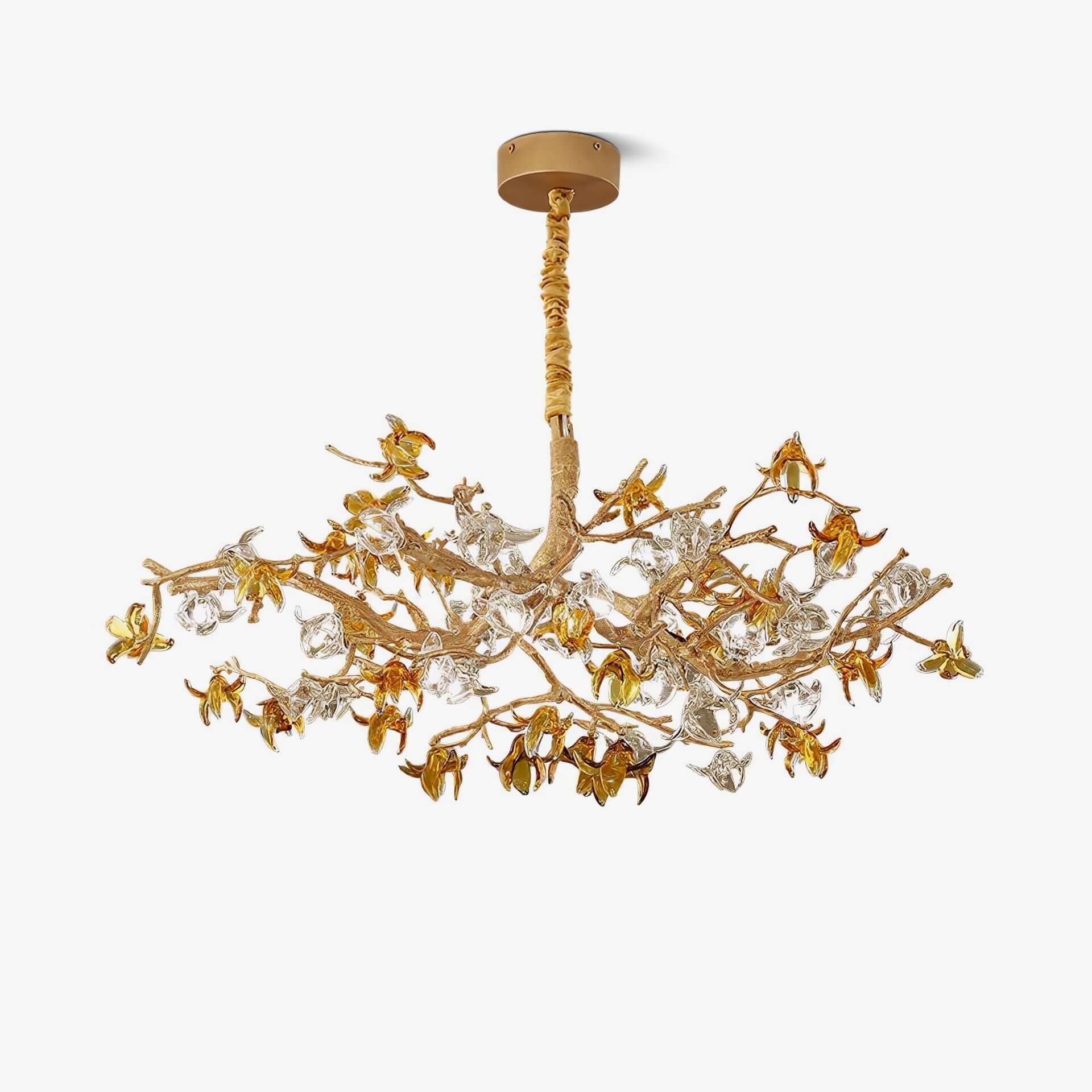 Aosta Brass Glass Blossom Chandelier