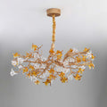 Aosta Brass Glass Blossom Chandelier