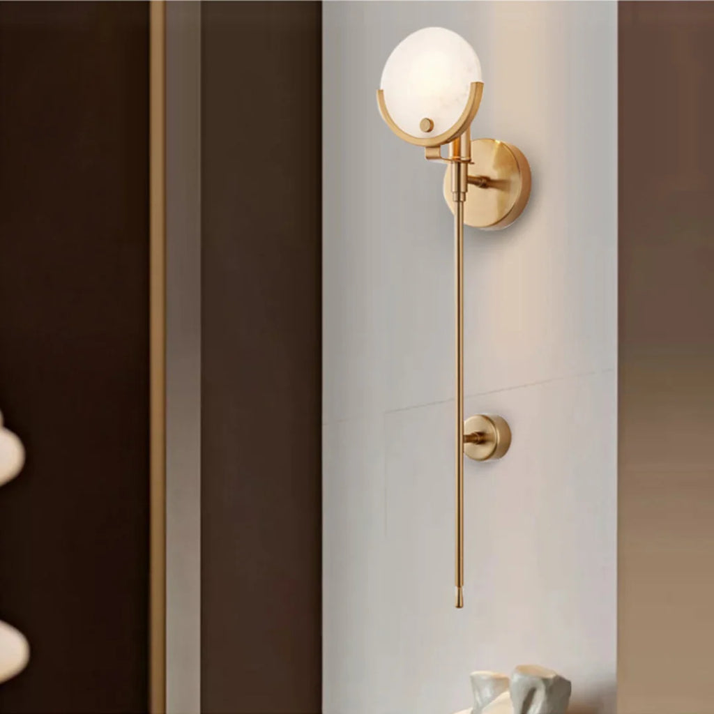 Alabaster Ava Brass Wall Lamp