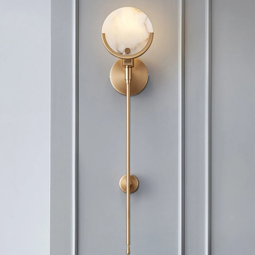 Alabaster Ava Brass Wall Lamp
