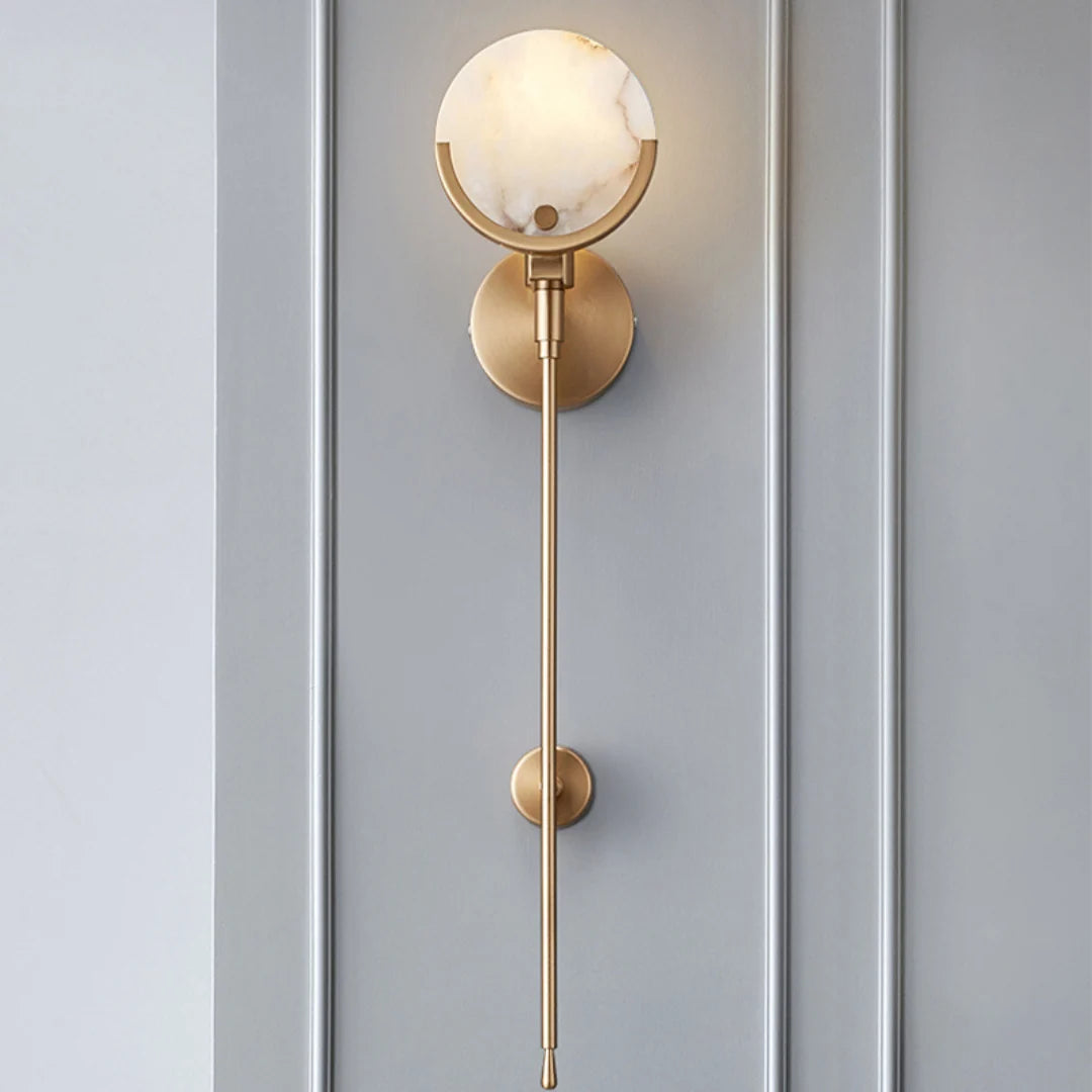 Alabaster Ava Brass Wall Lamp