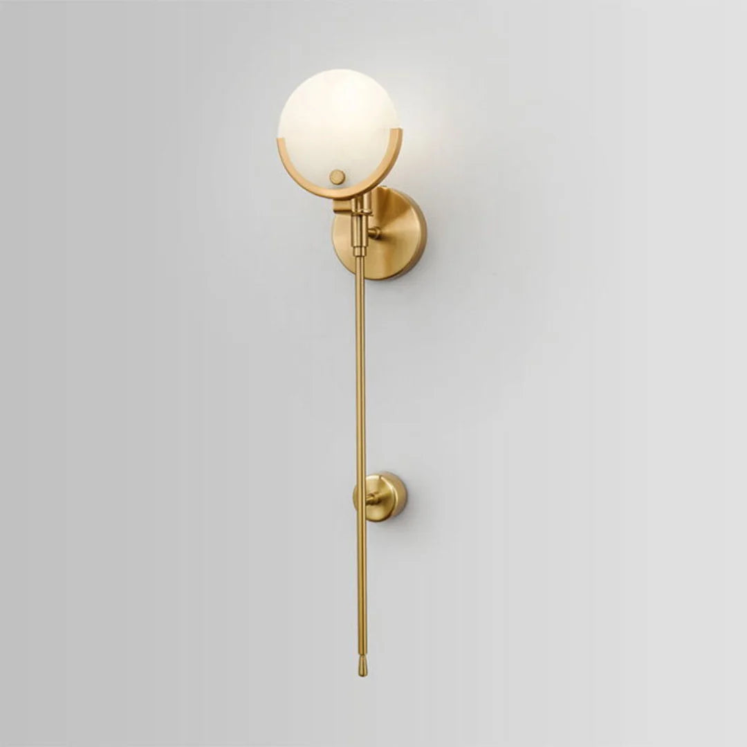 Alabaster Ava Brass Wall Lamp