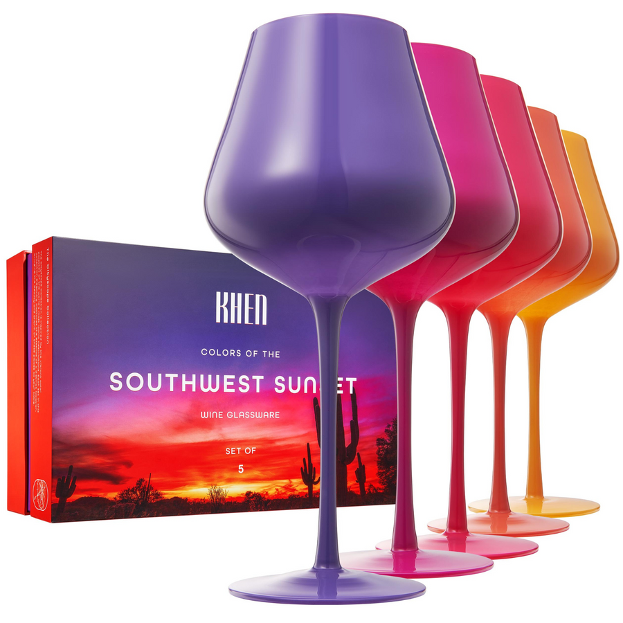 Southwest Sunset Wine Glasses — Set of 5