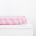 Pink White Gingaham Changing Pad Cover